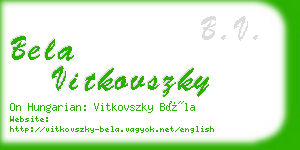 bela vitkovszky business card